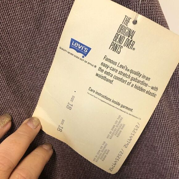 Levis Vintage Bend Over Pants Size 18 Burgundy - Picture 7 of 8